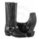 WOMEN'S SQUARE TOE ZIPPER HARNESS BLACK BOOT